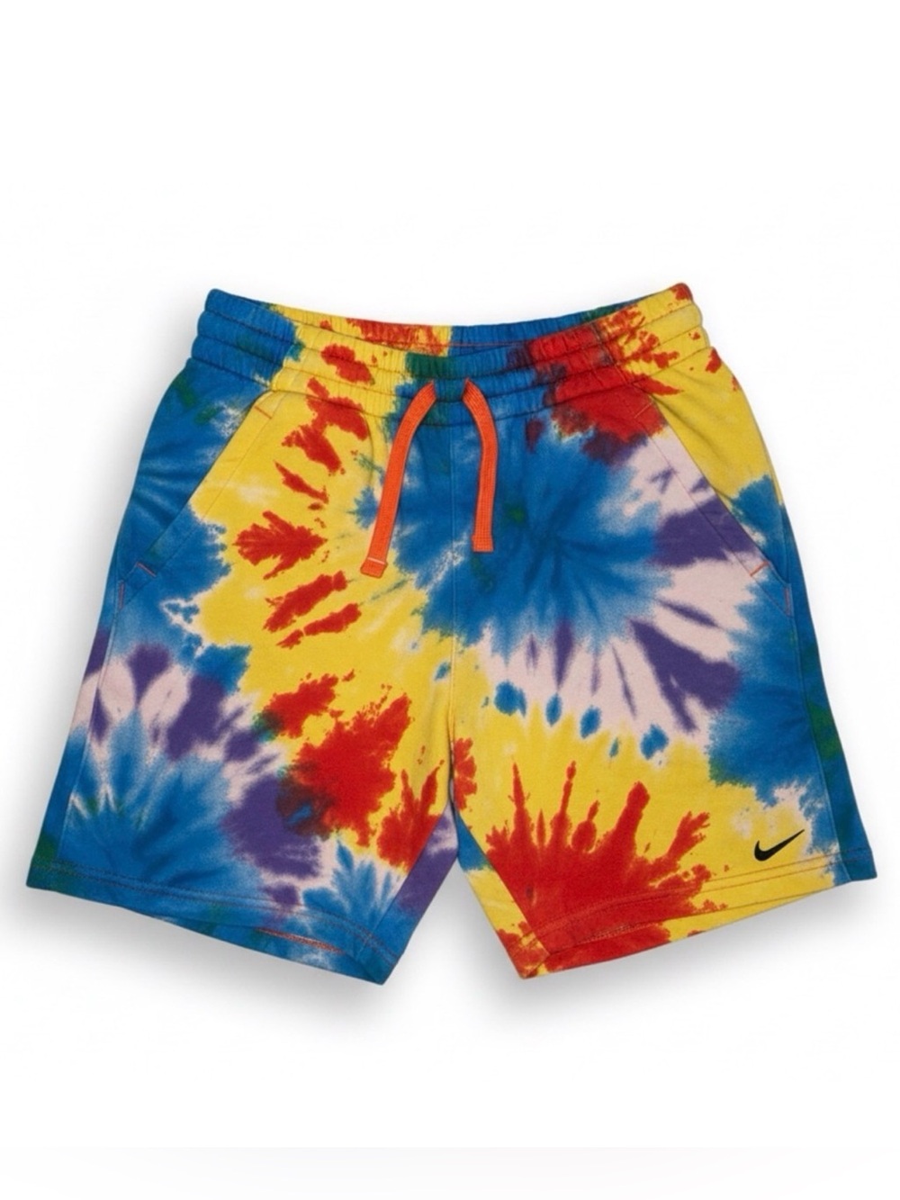 Nike Kids Tie-Dye Athletic Shorts - Yellow, Blue, Red, Purple